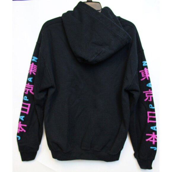 Gildan Black Japan Hoodie Travel Beauty Arm Japanese Characters Mountain Tokyo - Picture 5 of 6